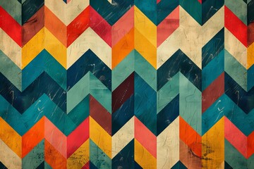 Canvas Print - Colorful Chevron Pattern