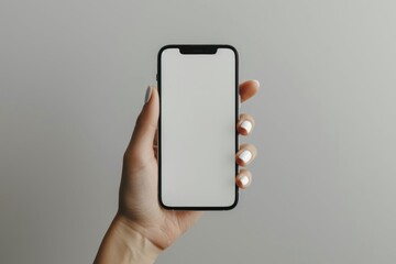 Poster - A person is holding a cell phone with a white screen