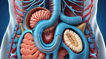 human stomach pain. digestive problems. 3d illustration