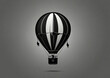 © MIkrom - Vectoritize a ((simple flat minimalistic monochromatic logo)), featuring (a hot air balloon), well illuminated, low detail, logo, 2d