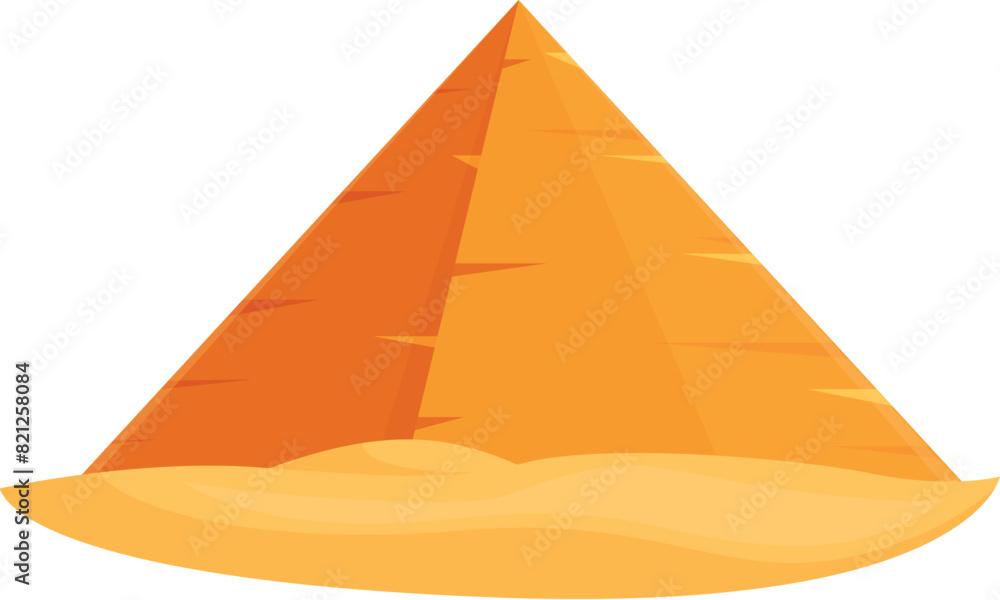 Colorful cartoon vector illustration of ancient egyptian pyramid in the ...