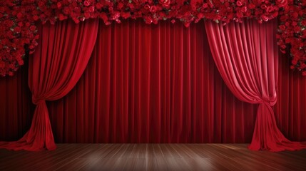 Wall Mural - Sumptuous wedding stage in red. Setting the mood for romance