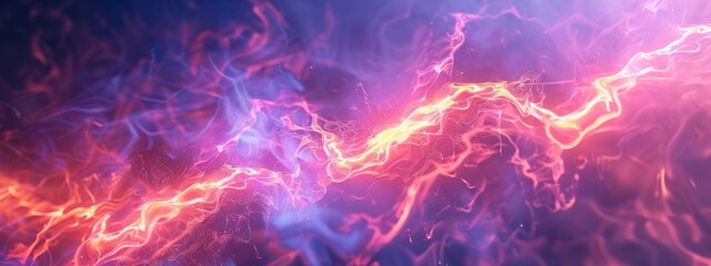 Wall Mural - electric texture. colorful lightning on dark sky background. Thunderbolt Background