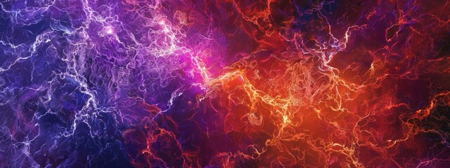 Wall Mural - electric texture. colorful lightning on dark sky background. thunderbolt background