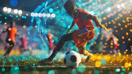 Wall Mural - soccer sports illustration - made with Generative AI tools