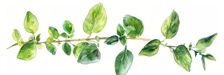 Wall Mural - Fresh Oregano Twig Illustration for Cooking and Herbal Remedies Generative AI