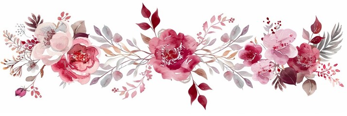 Wall Mural - Watercolor Floral Arrangements for Botanical Illustrations Generative AI
