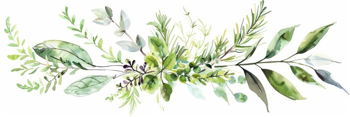 Wall Mural - Fresh Herbs and Floral Design Elements for Wedding Decor Generative AI
