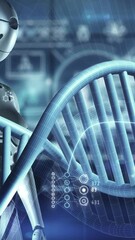 Wall Mural - the work of artificial intelligence with dna. 3d render