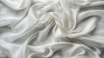 cropped closeup smooth white silky fabric texture detail background. generated ai image