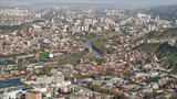 Fototapeta  - View of beautiful Tbilisi Old Town and Kura river from Mount Mtatsminda