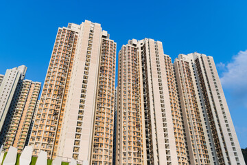 Canvas Print - Bottom view of the Hong Kong Public house building