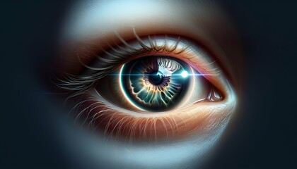 cinematic shot of a human eye