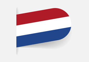 Sticker - holland flag icon, logo or tag. dutch national symbol banner. vector illustration.