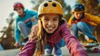 © Justlight - A young girl explaining to her friends the concept of electron spins and its relation to their skateboarding tricks.