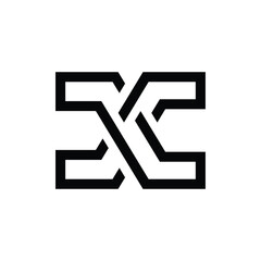 Letter X minimal new unique shape creative monogram logo