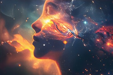 Wall Mural - 
Dreamy Cosmic Portrait