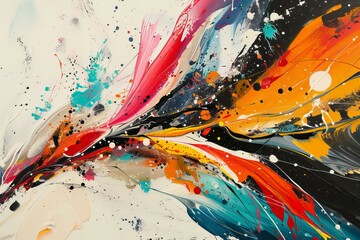 Wall Mural - Abstract Colorful Paint Splatter Art