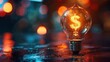 © Andrii - glowing lightbulb with dollar sign inside. Generative ai