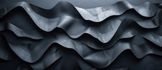 Wall Mural - Dynamic black and white wave pattern