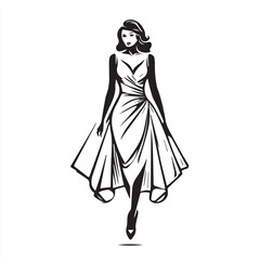 Wall Mural - Woman or ladies dress silhouette vector illustration