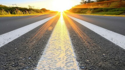 Canvas Print - a road at sunset