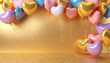 © Edwin - heart shaped balloons gold background, celebration, anniversary, party, elegant