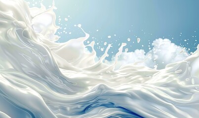 Wall Mural - Illustration of an abstract background with a splash of milk