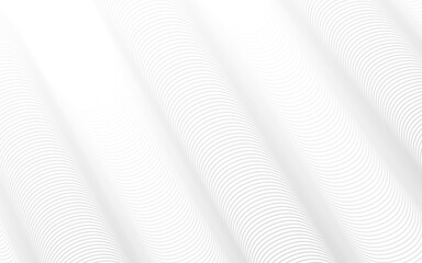 Canvas Print - Wave background. White and gray motion design. Futuristic subtle texture for website or brochure. Smooth dynamic lines. Corporate design template. Vector illustration.