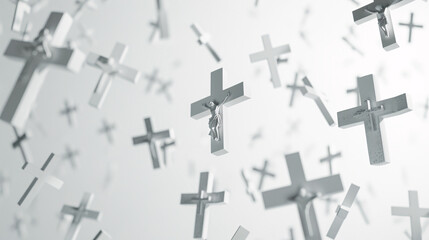 Floating Crosses with Crucifixion Figure