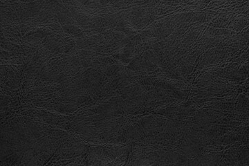 Wall Mural - Genuine black leather texture, natural animal skin, luxury vintage cowhide background. Eco friendly leatherette, faux leather. Wallpapere, backdrop, copy space