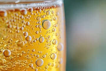 Poster - Highlight the refreshing bubbles and condensation on a glass of chilled beverage