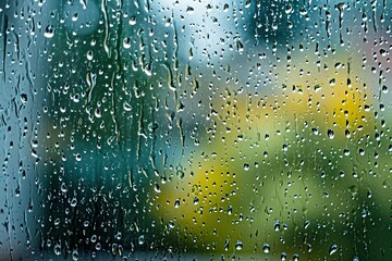 Poster - Raindrops on a window during a storm