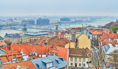 Sticker - The view from the Fisherman's Bastion, Budapest, Hungary