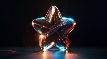 Poster -  Beautiful shining transparent 3D star