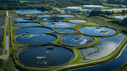 A vast network of ponds connected by winding streams of murky liquid all containing toxic coal waste.