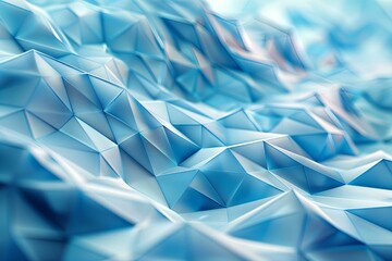 Sticker - Abstract Blue Polygonal Landscape