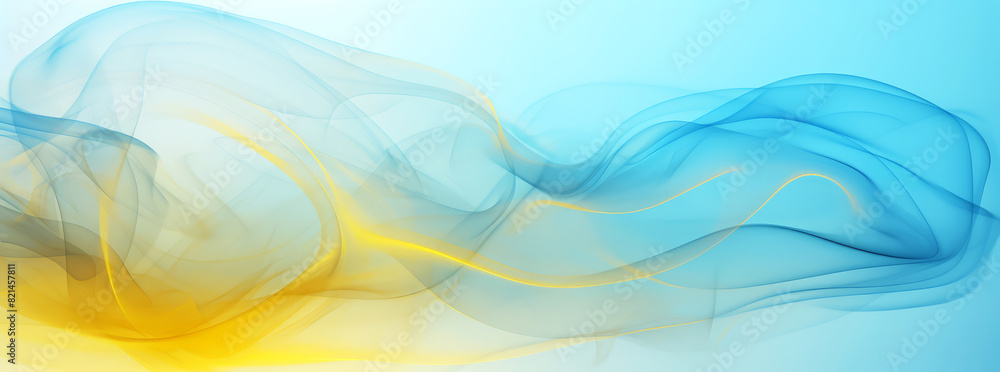Dynamic and flowing abstract design with smooth waves of blue and ...