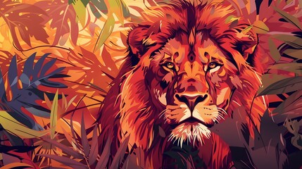 Sticker - Lion illustration