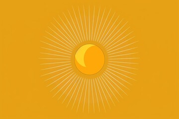 Poster - The image of a minimalist sun, represented by a circle and straight rays