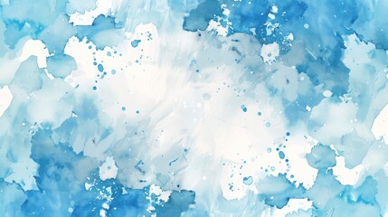 Wall Mural - watercolor background with blue ink splash. watercolor background templates