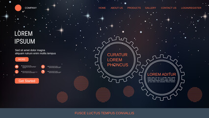 Wall Mural - modern trendy landing page vector design template. data processing illustration