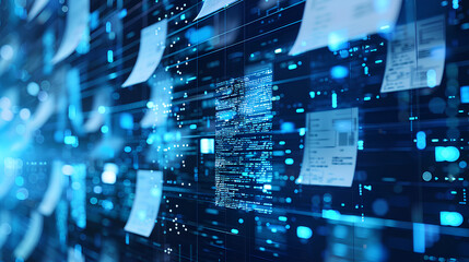 Wall Mural - artificial intelligence in document analysis, the role of artificial intelligence in document analys