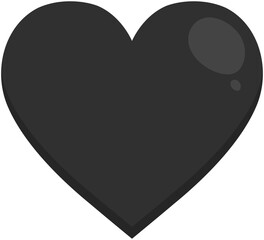 Wall Mural - Black heart flat icon isolated on white background.