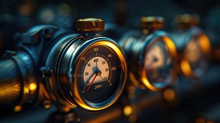 air pressure gauge located in a ground-level colour tank