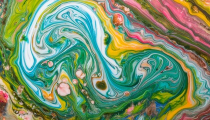 Wall Mural - Abstract flowing liquid background ,swirls of colorful paint liquid mixing background.