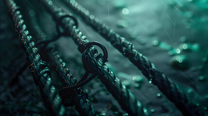 A green wire with a green background
