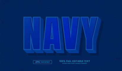 Design editable text effect, navy 3d bold