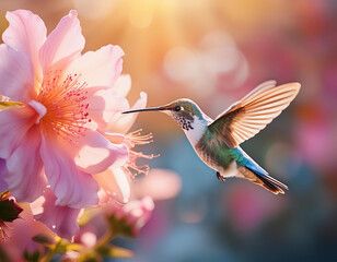 Beautiful Hummingbird in Flight