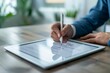 © PZPIXEL.AI - A man is writing on a tablet with a pen generated by AI